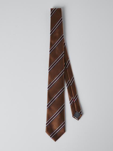 Brunello Cucinelli Silk textured stripe tie