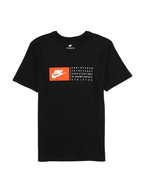 Nike Nike Sportswear Alphabet Printing Athleisure Casual Sports Short Sleeve Black 943781-010