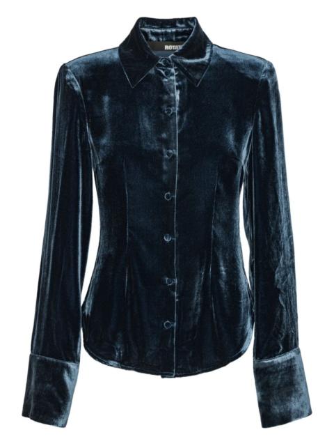 ROTATE long-sleeve velvet shirt