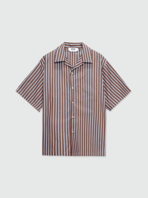 MSGM Striped patterned poplin shirt