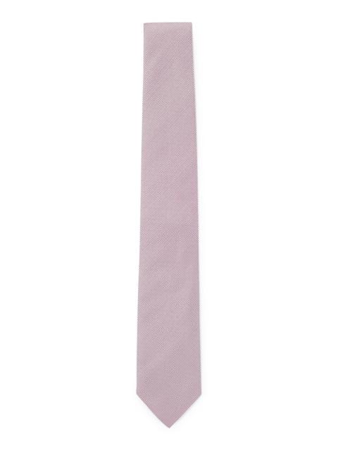 BOSS PURE-SILK TIE WITH JACQUARD-WOVEN MICRO PATTERN