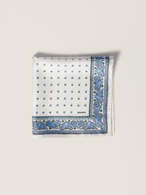 Miu Miu Printed twill scarf