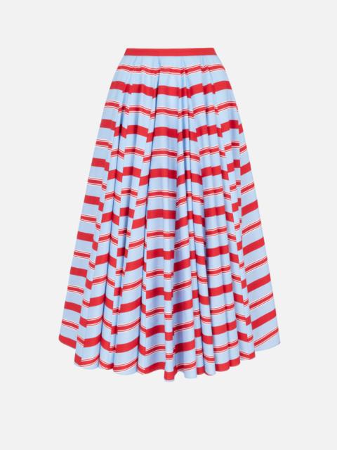 EMILIA WICKSTEAD Rhea Skirt in Blue & Red Striped Cotton Popclan