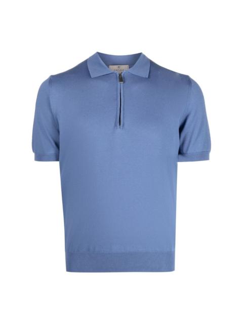 Canali zip-up merino-wool polo shirt