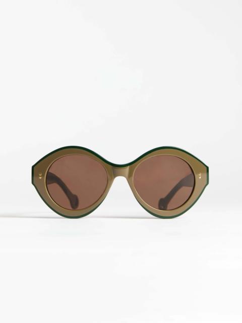 JW Anderson JWA07 BUMPER SUNGLASSES IN BROWN & GREEN