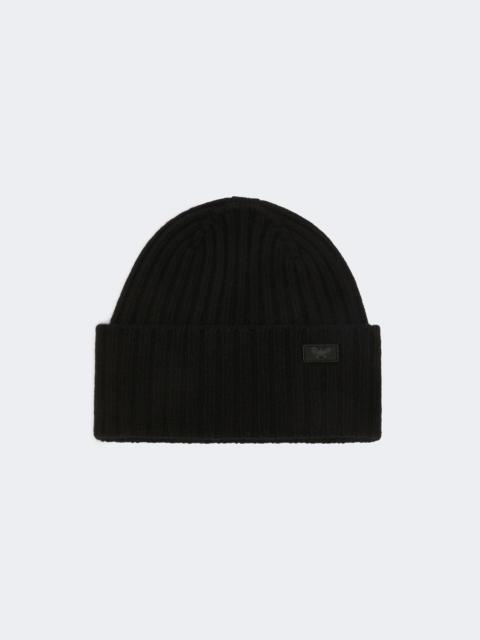 WEEKEND Max Mara RITMO Ribbed wool beanie - BLACK