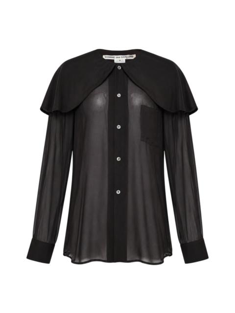 Comme Des Garçons Sheer Oversized Frill Blouse