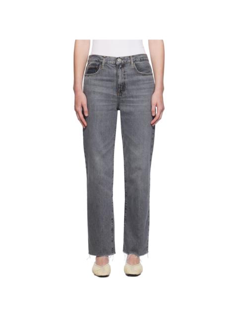 Gray 'Le Jane Ankle Raw Fray' Jeans