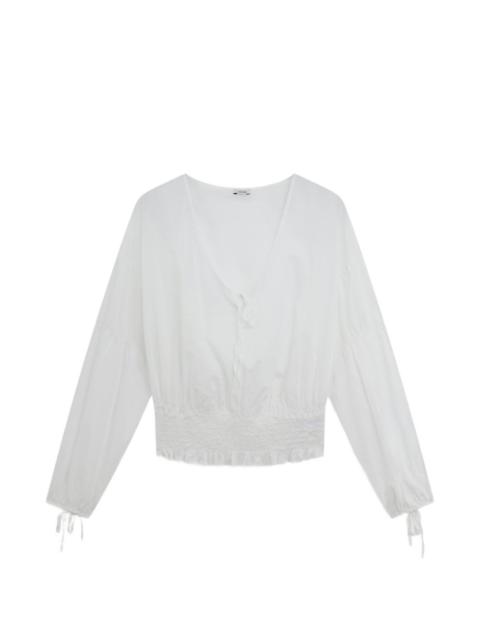 Aspesi shirred ruffle trim top