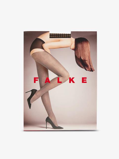 FALKE Houndstooth graphic-print stretch-woven tights