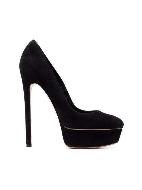 CASADEI Flora suede-leather pumps