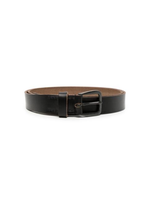 logo-debossed leather belt