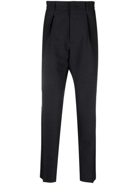 FENDI FF-jacquard Tapered Wool Trousers