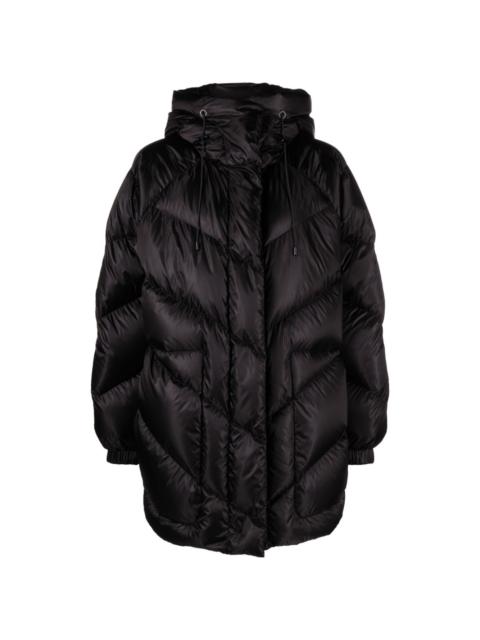 chevron-quilted padded coat