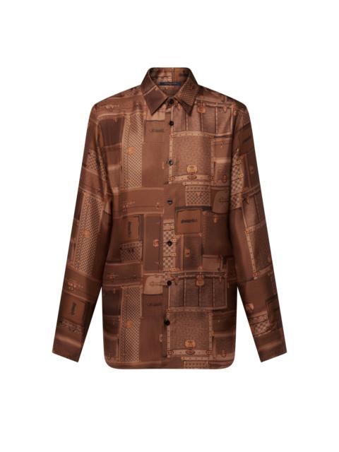 Louis Vuitton Trunk Print Silk Shirt