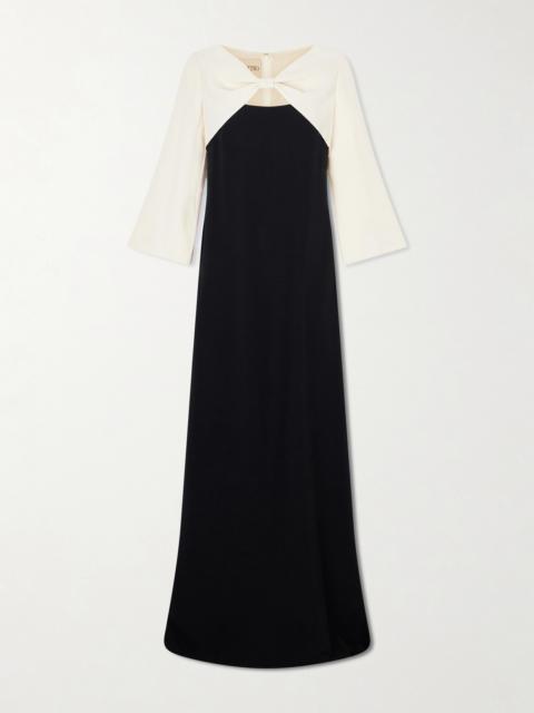 Valentino Bow-detailed Cutout Silk-cady Gown