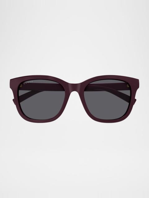 GUCCI Lines 55mm Acetate Square Sunglasses
