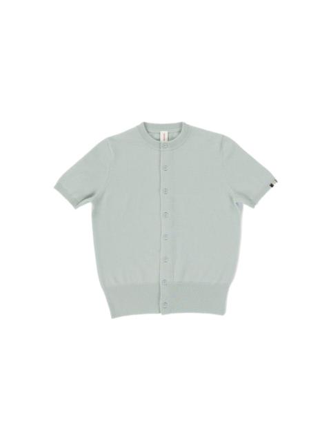 extreme cashmere short-sleeve buttoned cardigan