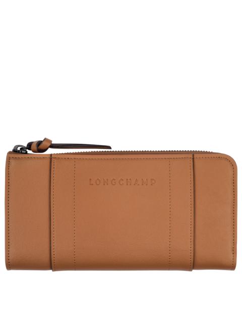 Longchamp 3D Zip around wallet Natural - Leather