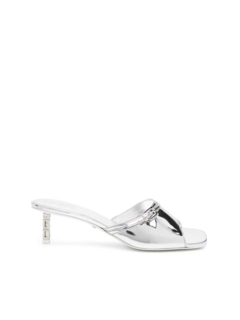GCDS 60mm mirrored leather mules