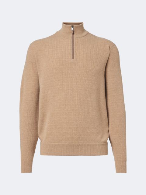 Canali Knitted wool and cashmere zip-up sweater