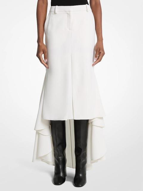 MICHAEL KORS COLLECTION Wool Gabardine High-Low Trouser Skirt
