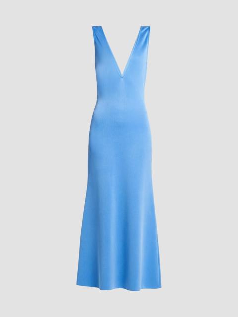 TOM FORD Women's Satin Plunge V-Neck Midi Dress - Porcelain Blue