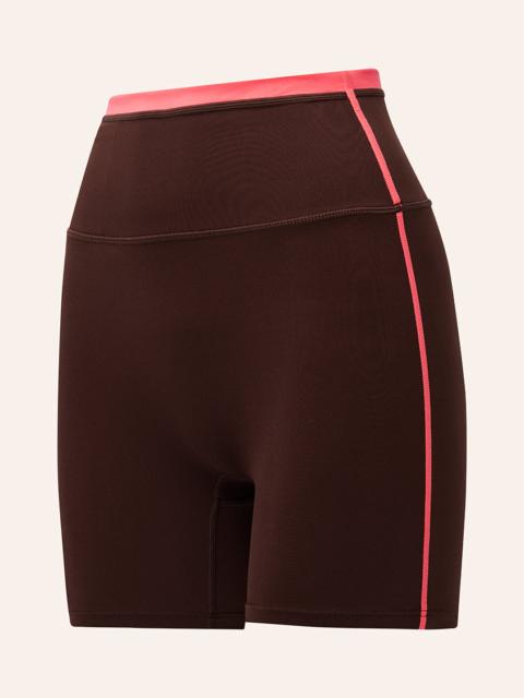P.E NATION RADAR 5" BIKE SHORT IN MAHOGANY & DIVA PINK