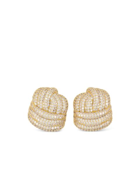 self-portrait knot-effect earrings