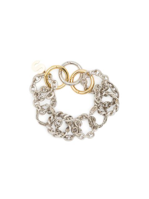 sacai two-tone chain-link bracelet