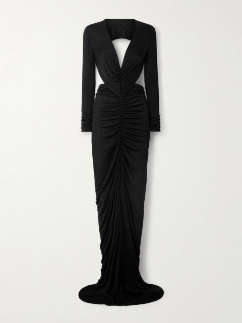 Rick Owens Poppy Open-back Ruched Jersey Gown