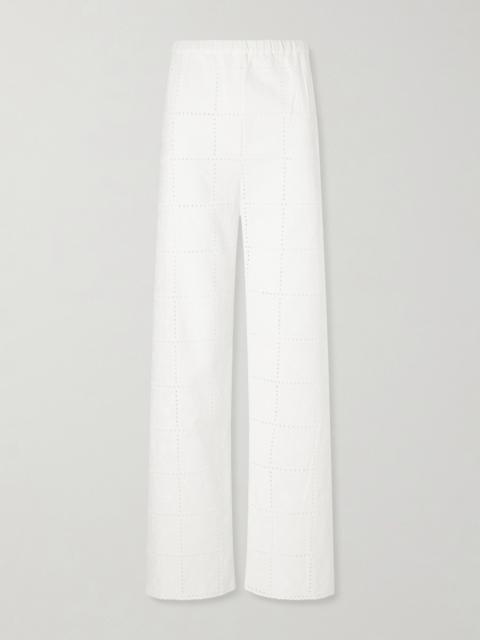 FAITHFULL Mora Broderie Anglaise Straight-leg Pants