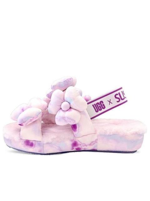 UGG (WMNS) UGG Susan Fang Fluff Slippers 'Flower Weave Pink' 1143570-PINK