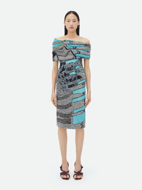 Bottega Veneta Graphic Viscose Jacquard Midi Skirt
