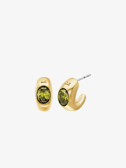 MICHAEL KORS Precious Metal-Plated Cubic Zirconia Huggie Hoop Earrings