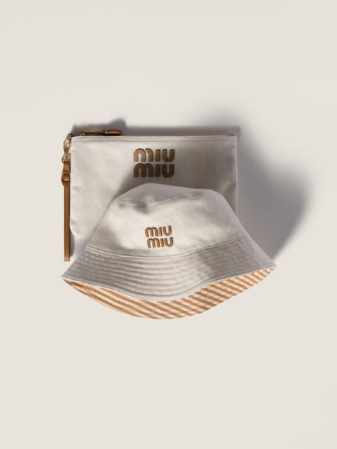 Miu Miu Reversible hat with pouch