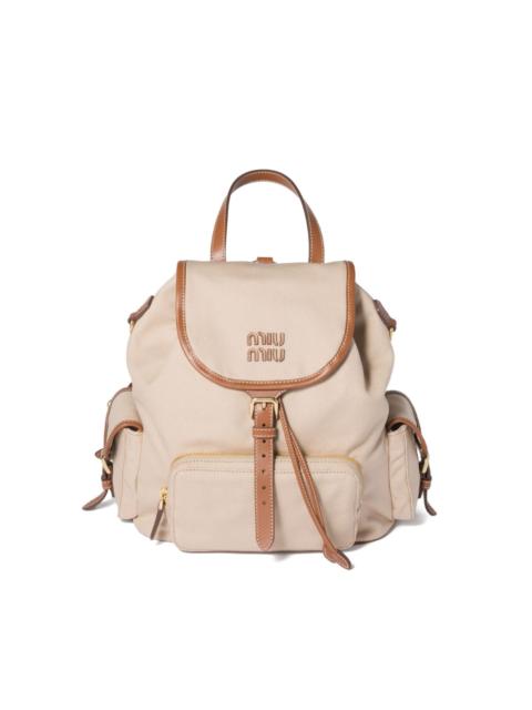 flap-pocket strap canvas backpack
