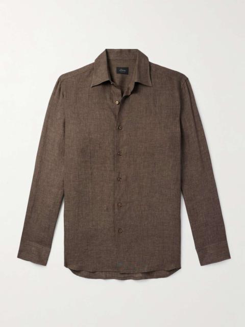 Brioni Button-Down Collar Linen Shirt