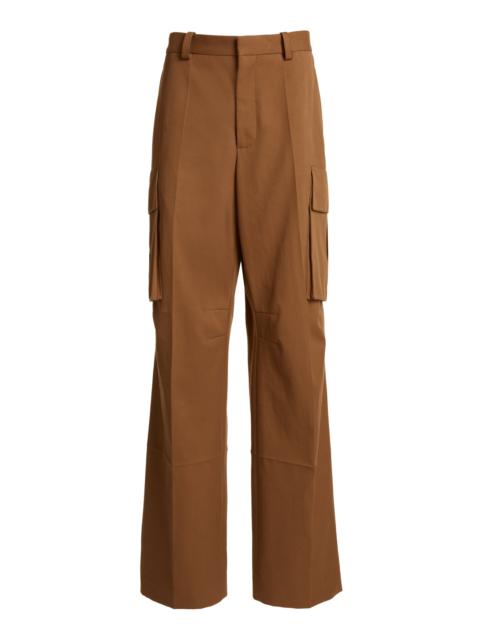 Victoria Beckham Cotton Wide-Leg Cargo Pants brown