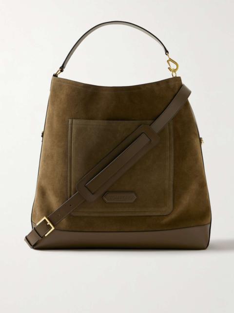 TOM FORD Leather-Trimmed Suede Tote Bag