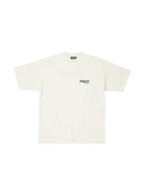BALENCIAGA Men's Political Campaign T-shirt Large Fit in Off White