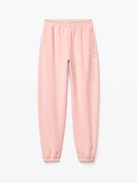 alexanderwang.t CRYSTAL LOGO SWEATPANT IN SOFT VELOUR