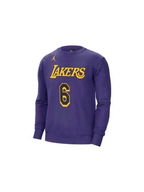 Jordan Jordan NBA Los Angeles Lakers LeBron James Fleece Loose Fit Sweatshirt Purple/Yellow/Black
