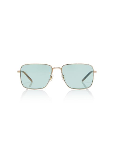 Oliver Peoples Welston Square-Frame Metal Sunglasses green