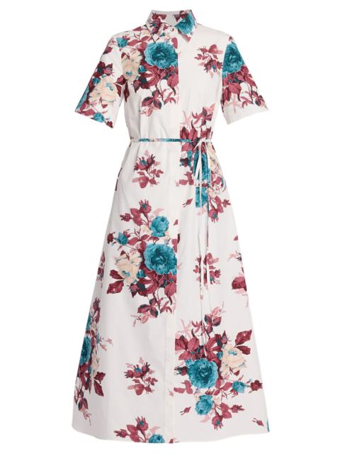 Erdem Floral Short Sleeve Maxi Dress