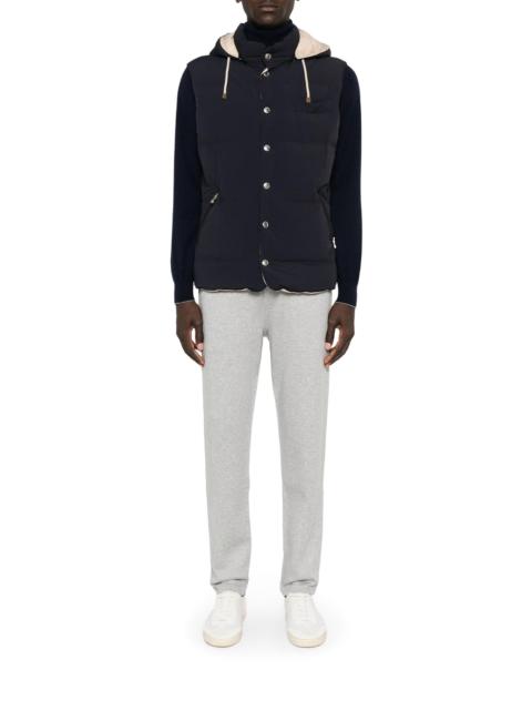 Brunello Cucinelli DOUBLE-BAND COTTON, CASHMERE AND SILK SWEATPANTS