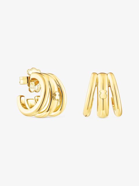 TOUS Silver vermeil TOUS Fellow Triple-hoop earrings