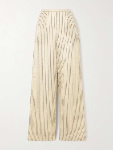 Taller Marmo Seine metallic pinstriped voile wide-leg pants