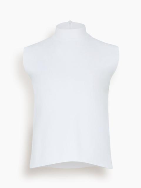Plan C Mock Neck Tank Top in Optical White
