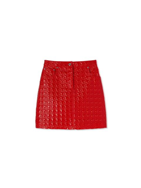 Mini skirt with "Embossed Pied de Poule Vinyl" print